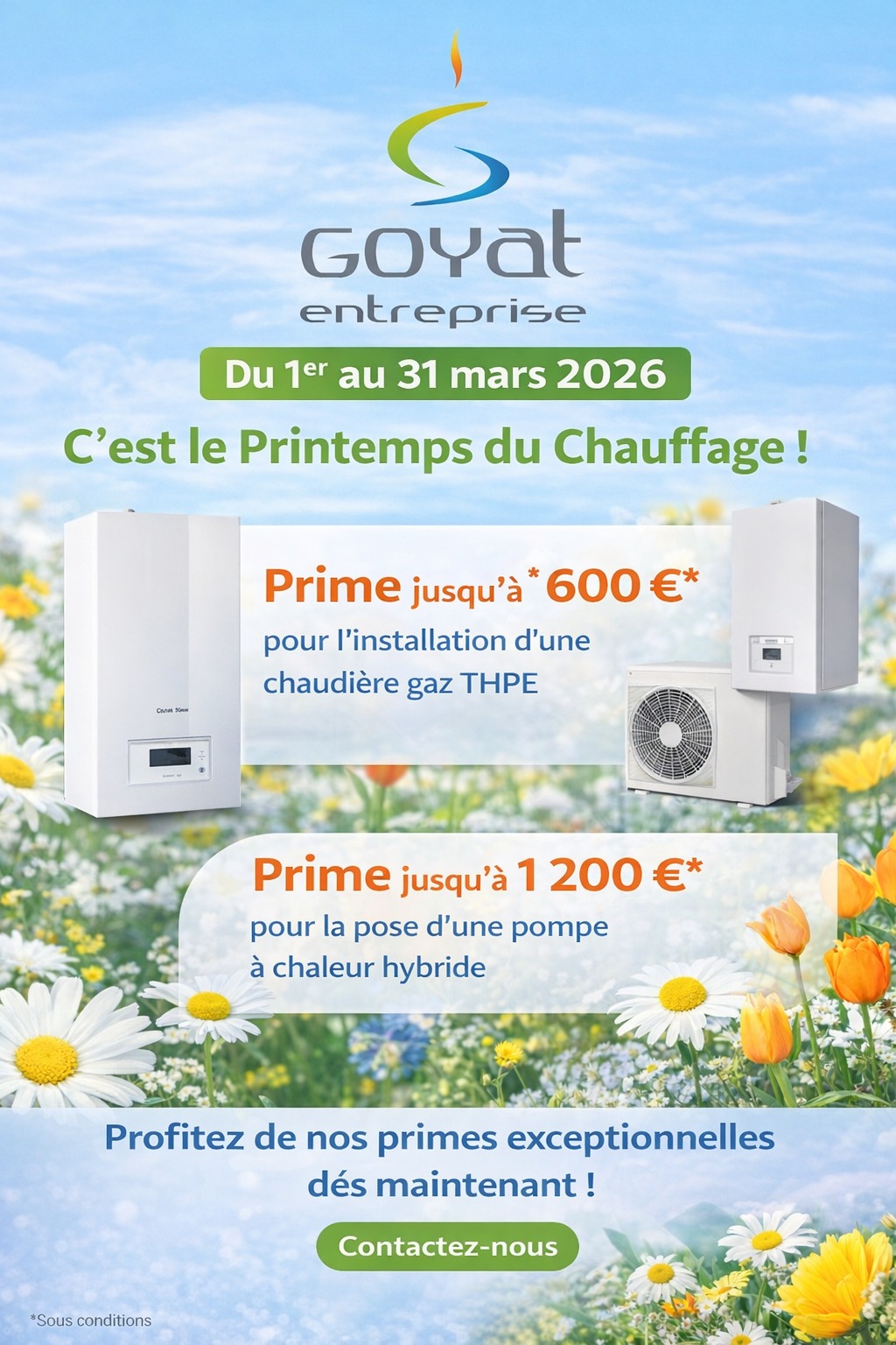 remises printemps du chauffage installation chaudière et pompe à chaleur